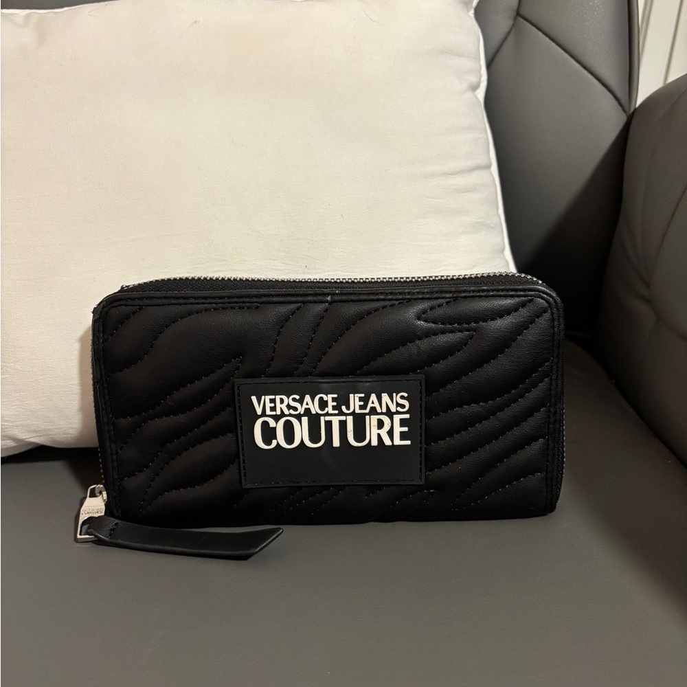 Versace Jeans Collection Quilted Black Clutch